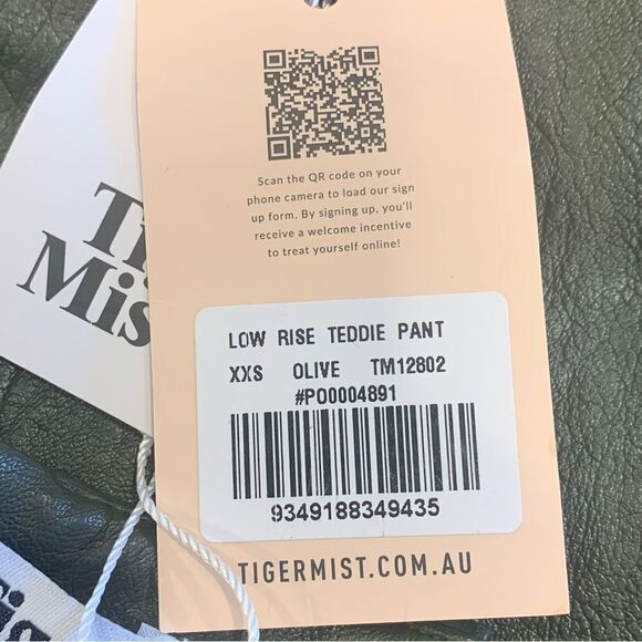 Tiger Mist Low Rise Teddie Pant Olive Size XXS - Picture 8 of 13